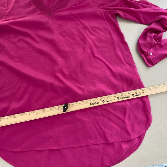 Soft Surroundings Alita Tunic Top Womens Medium Magenta V Neck Slinky Viscose - Picture 12 of 15